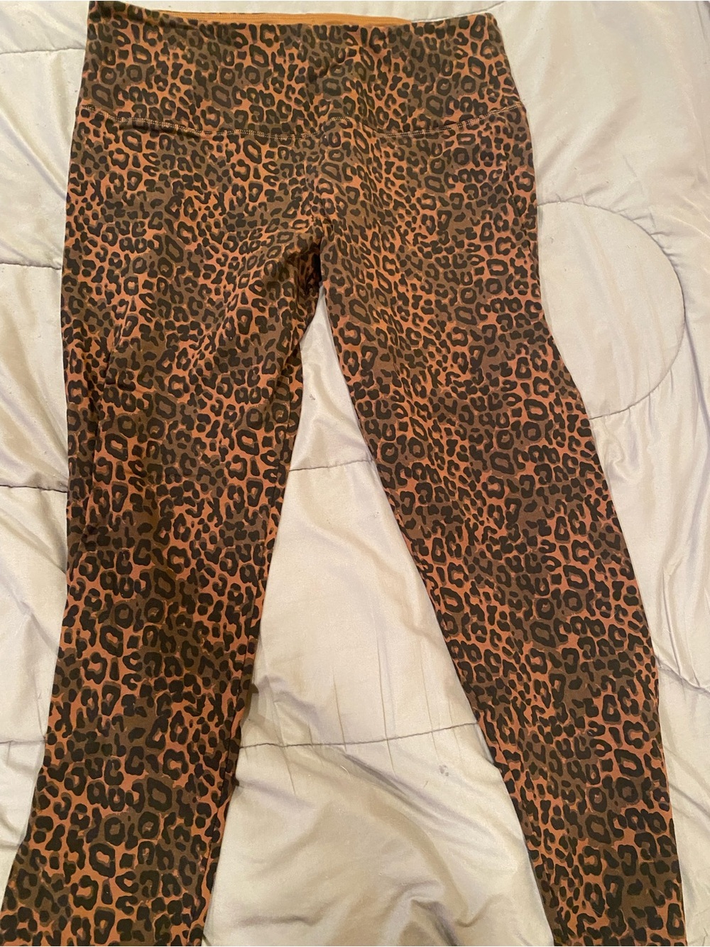 Leopard Print High-Waist Leggings - Brown/Black